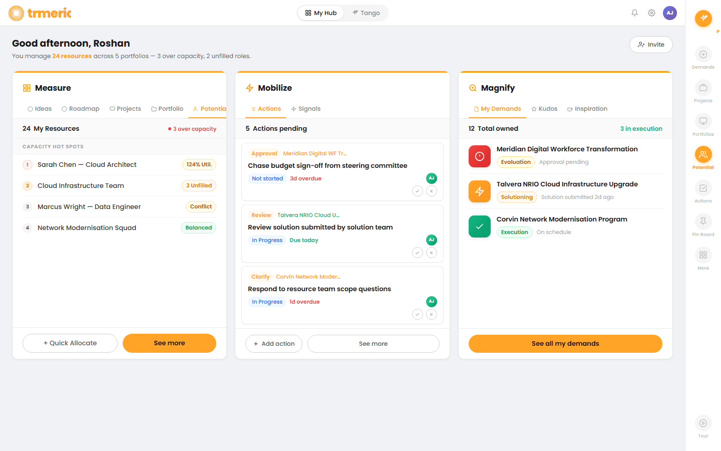Resource Manager — capacity and allocation