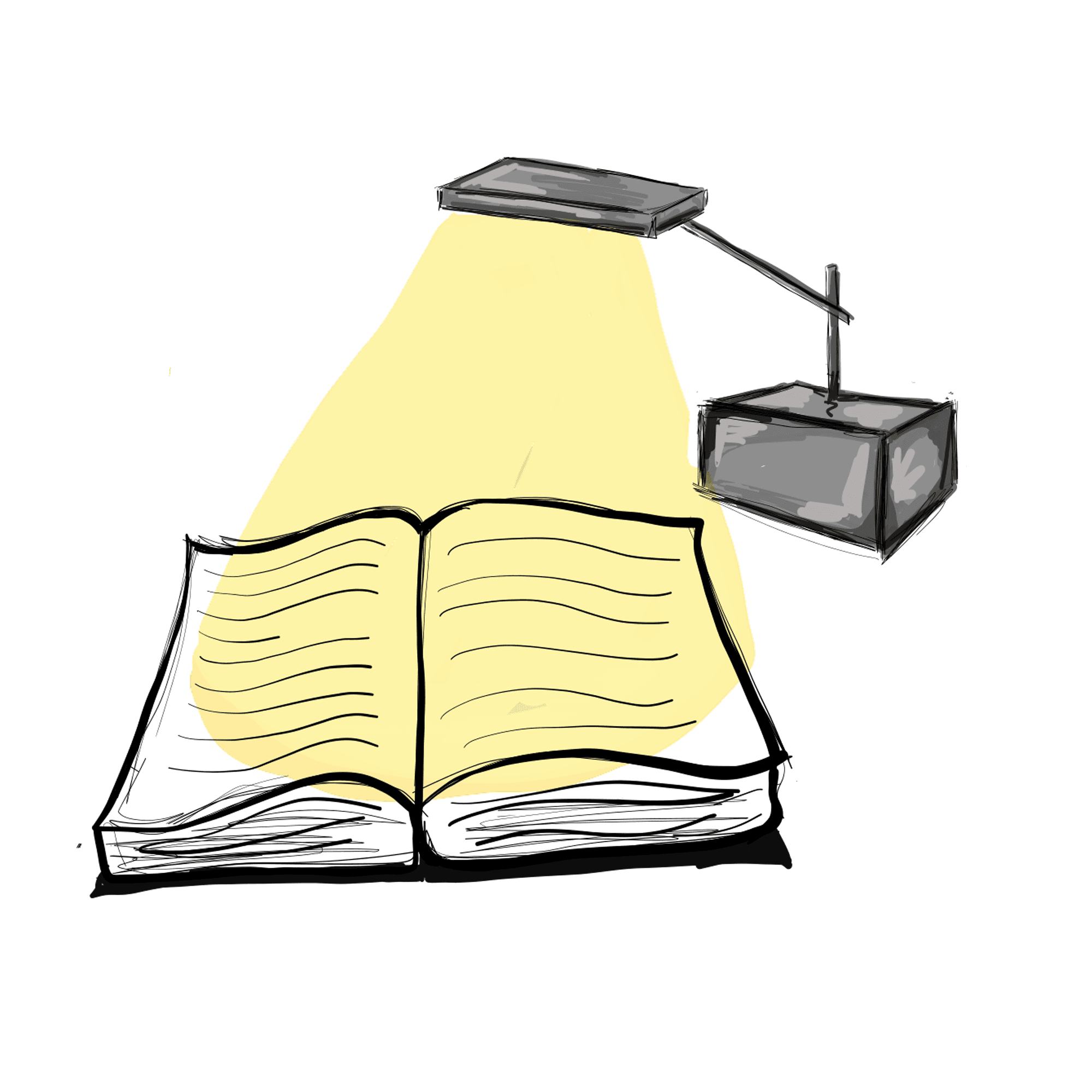 Reader highlighting a term in a book
