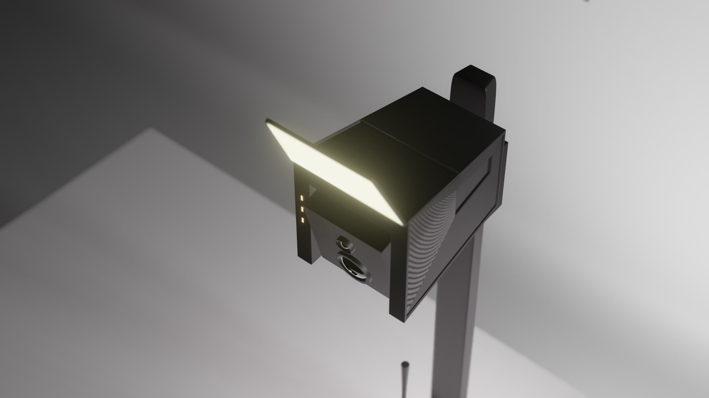 Physical form study of the Rippl projector-table lamp, table lamp mode